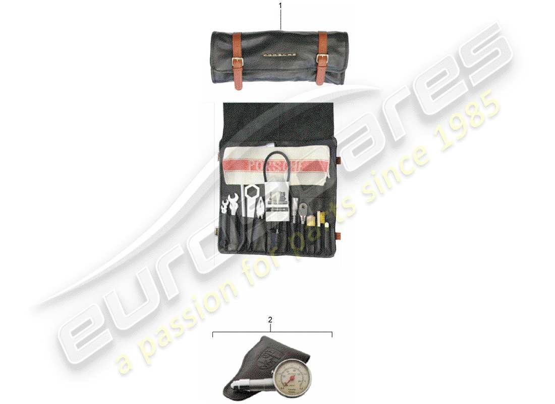 Porsche Classic accessories (1953) TOOL KIT BAG Part Diagram