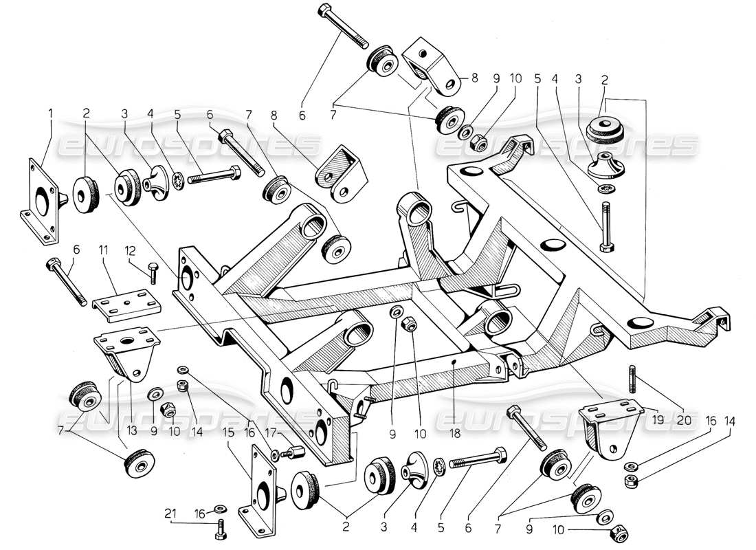 Lamborghini Jalpa 3.5 (1984) Engine Chassis Parts Diagram