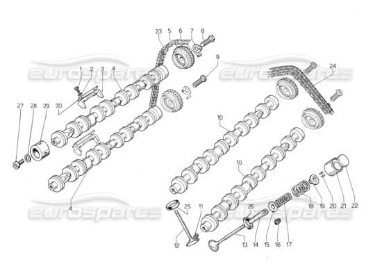 a part diagram from the Lamborghini Jalpa parts catalogue