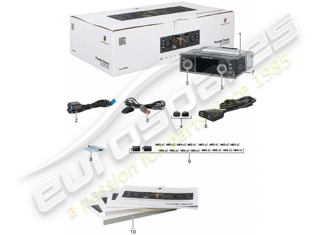 Porsche Classic accessories (1955) PORSCHE CLASSIC - RADIO UNIT - NAVIGATION SYSTEM Parts Diagram