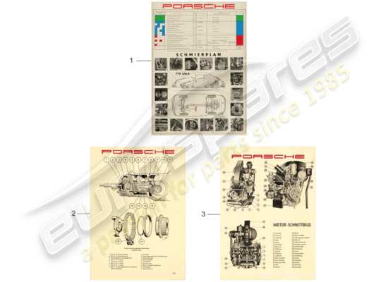 a part diagram from the Porsche Classic accessories (1957) parts catalogue