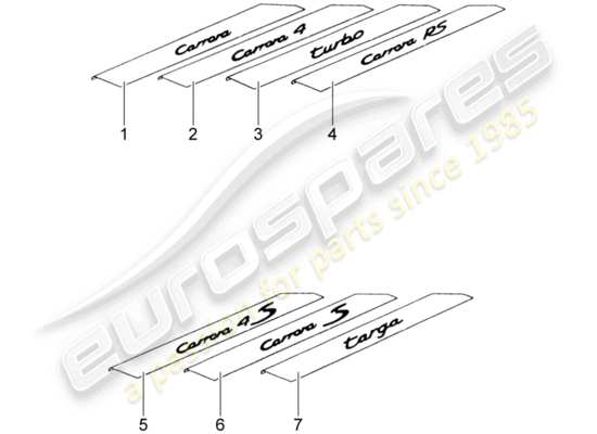 a part diagram from the Porsche Classic accessories parts catalogue