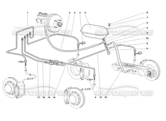 a part diagram from the Lamborghini Diablo parts catalogue