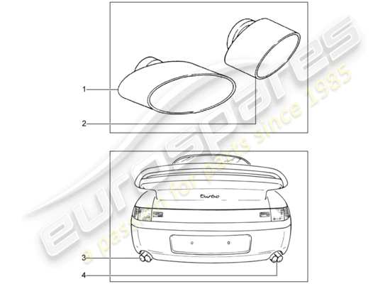 a part diagram from the Porsche Classic accessories parts catalogue