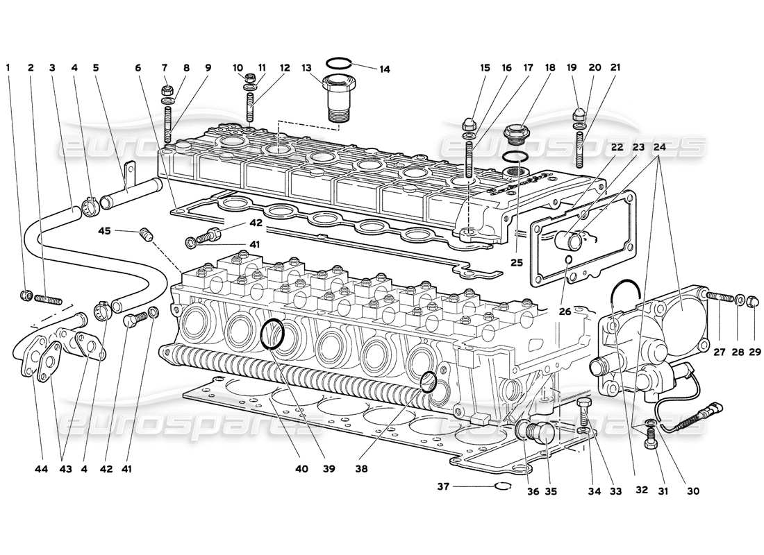 Lamborghini Diablo 6.0 (2001) accessories for left cylinder head Parts Diagram