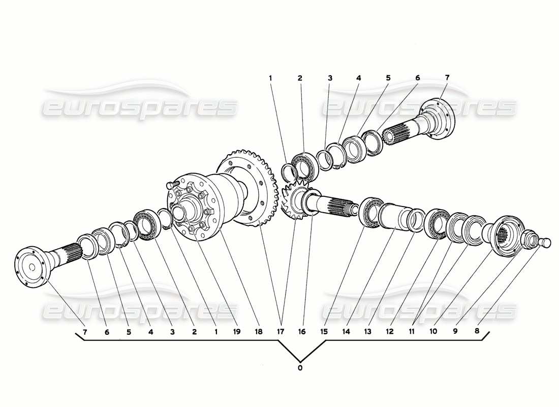 Lamborghini Diablo 6.0 (2001) FRONT DIFFERENTIAL Parts Diagram