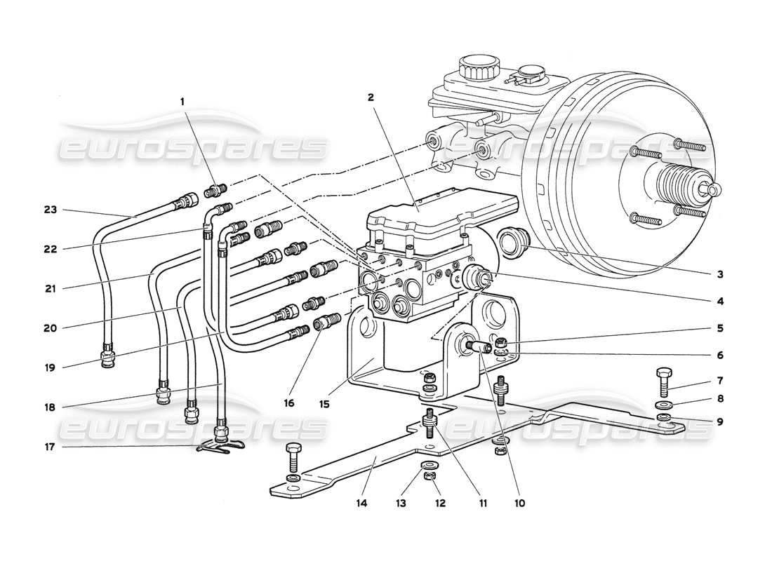 Lamborghini Diablo 6.0 (2001) Electrohydraulic ABS ECU Parts Diagram