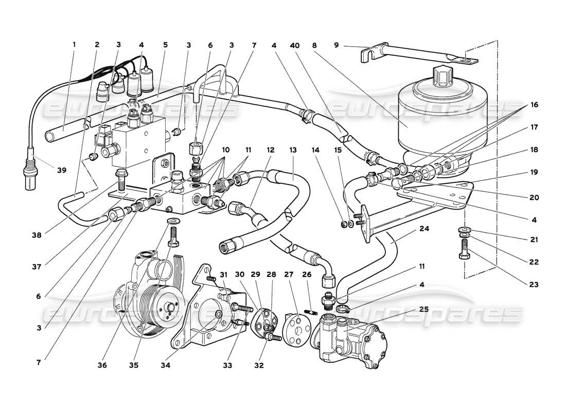 Lamborghini Diablo 6.0 (2001) Steering Parts Diagram