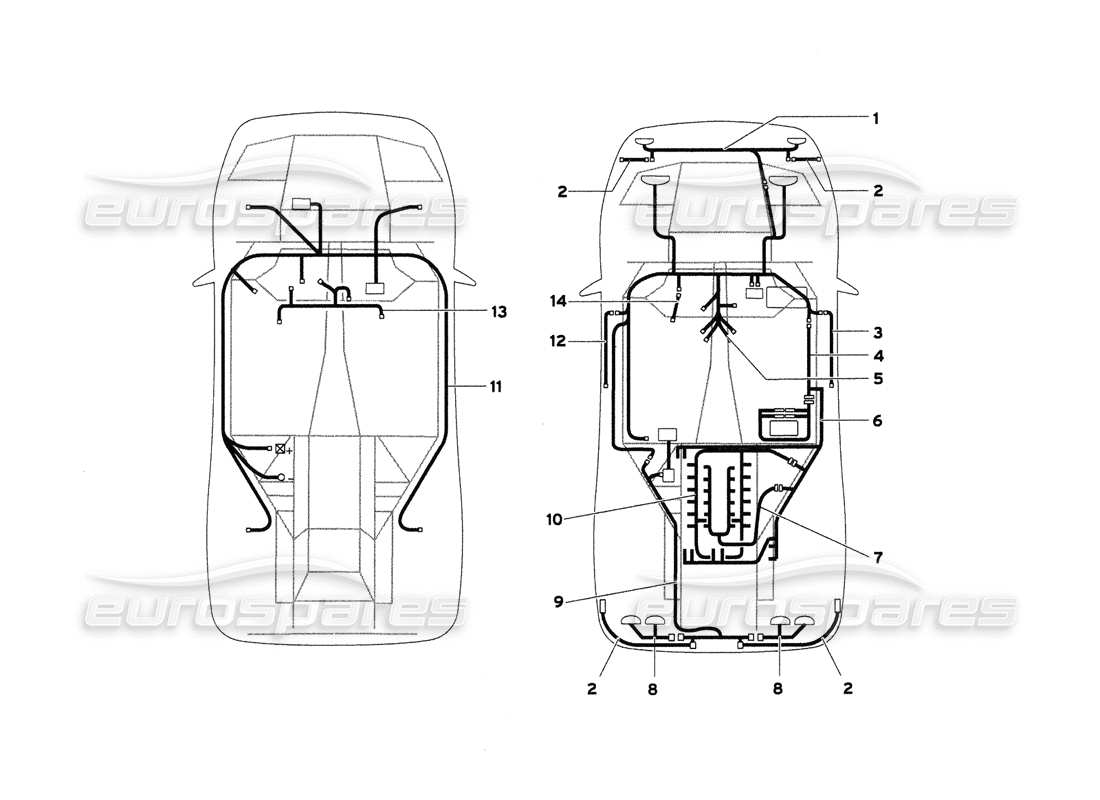 Lamborghini Diablo 6.0 (2001) electrical system Parts Diagram