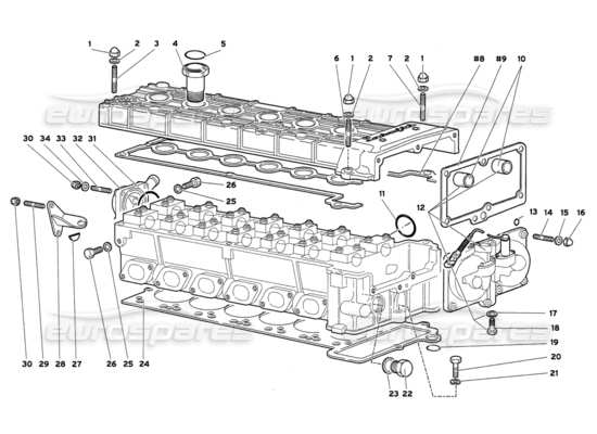 a part diagram from the Lamborghini Diablo parts catalogue