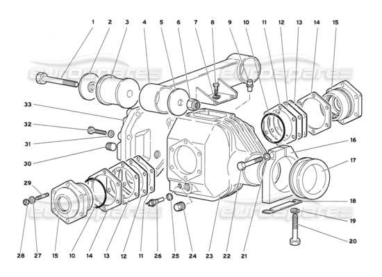 a part diagram from the Lamborghini Diablo parts catalogue