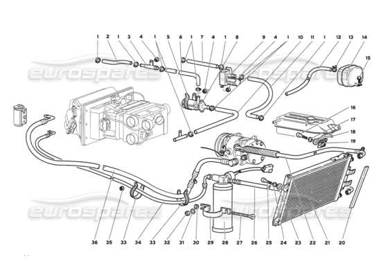 a part diagram from the Lamborghini Diablo parts catalogue