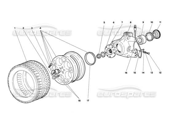 a part diagram from the Lamborghini Diablo parts catalogue