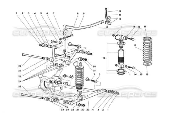 a part diagram from the Lamborghini Diablo parts catalogue