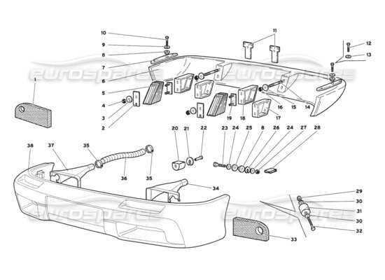 a part diagram from the Lamborghini Diablo parts catalogue