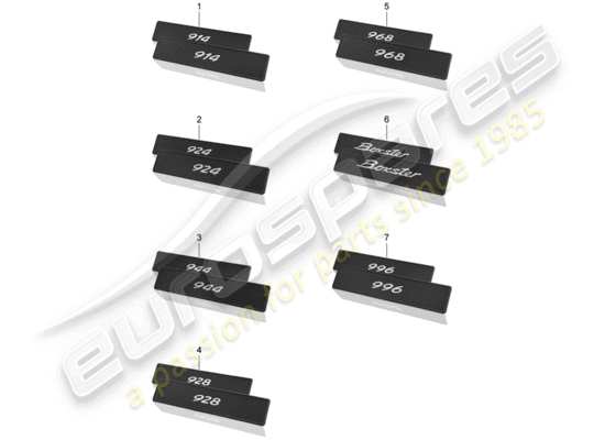 a part diagram from the Porsche Classic accessories (1986) parts catalogue