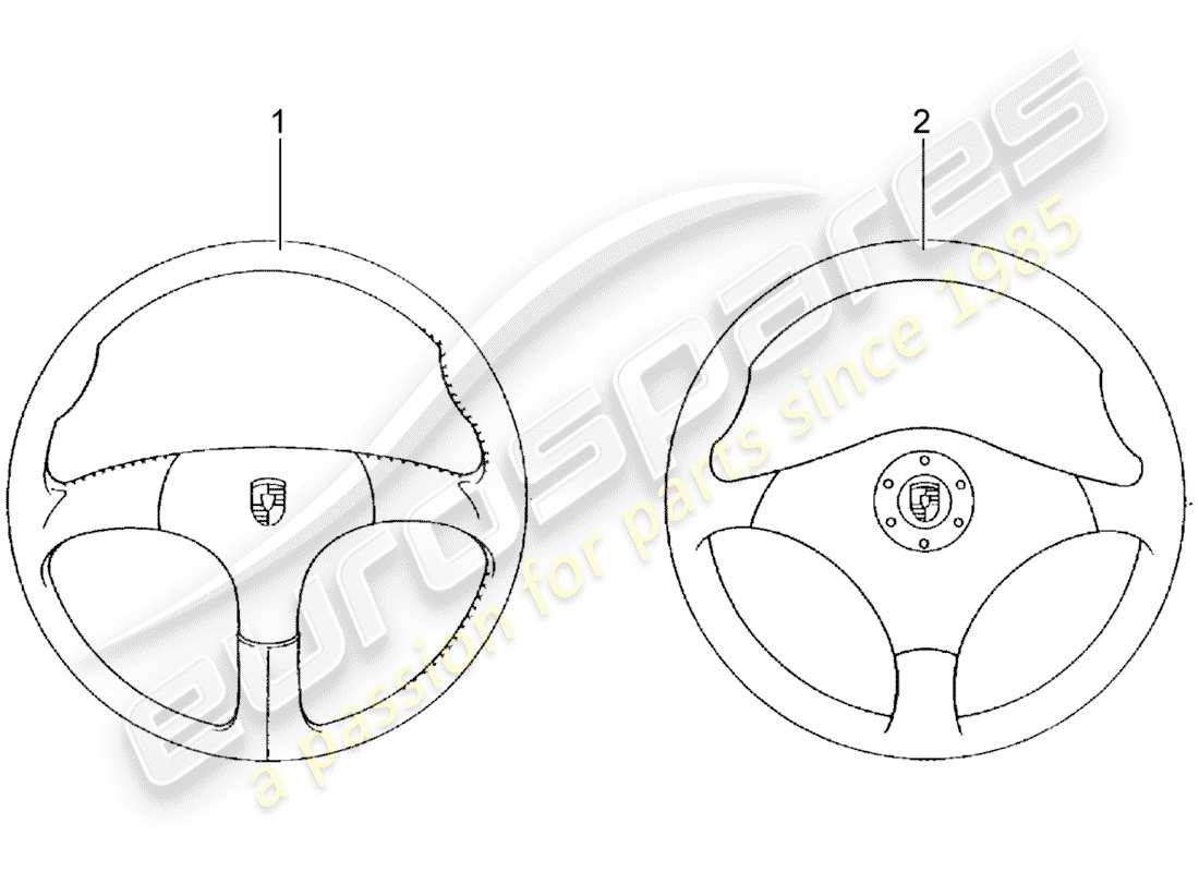 Porsche Classic accessories (1988) SPORTS STEERING WHEEL - WITHOUT: - AIRBAG Part Diagram