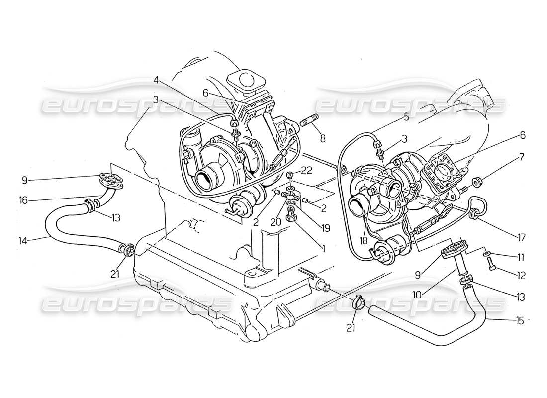 Maserati 2.24v turboblowers lubrication Part Diagram