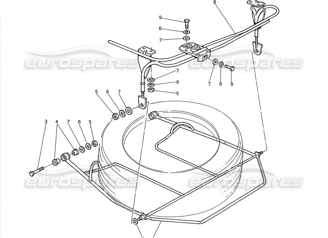 Maserati 2.24v Spare Wheel Lifting Device Parts Diagram