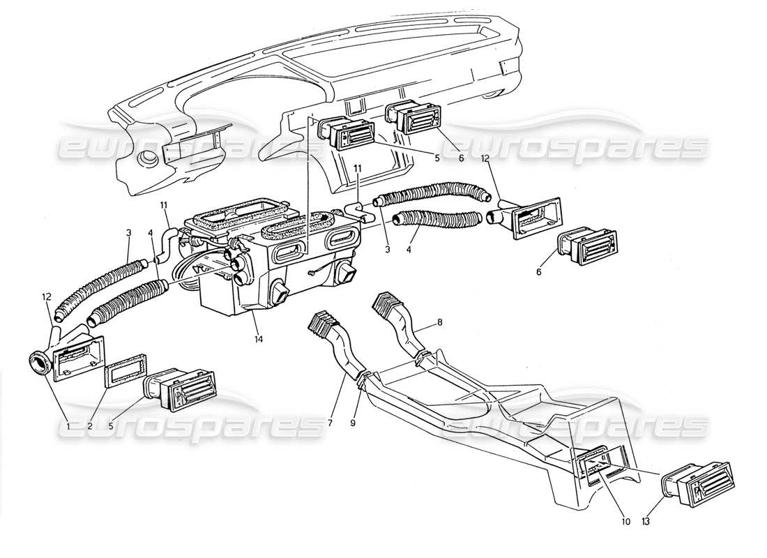 Maserati 2.24v Ventilation Parts Diagram
