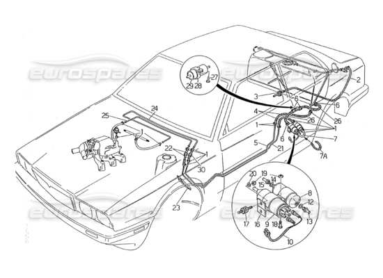 a part diagram from the Maserati Biturbo (1983-1995) parts catalogue