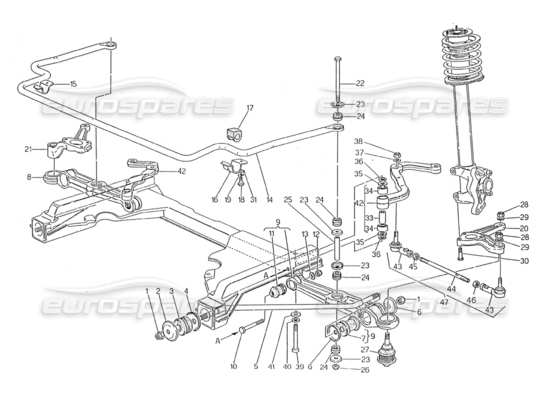 a part diagram from the Maserati Biturbo (1983-1995) parts catalogue