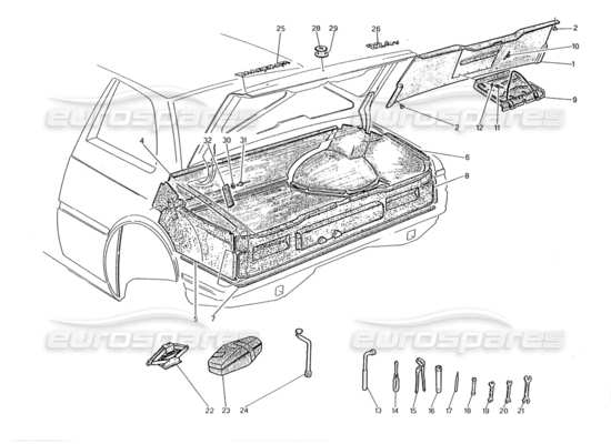 a part diagram from the Maserati Biturbo (1983-1995) parts catalogue