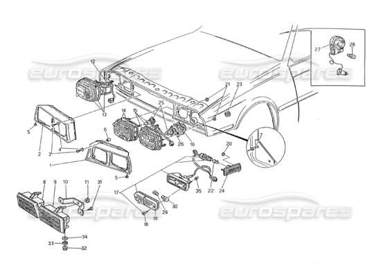 a part diagram from the Maserati Biturbo (1983-1995) parts catalogue