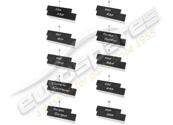 a part diagram from the Porsche Classic accessories (1995) parts catalogue