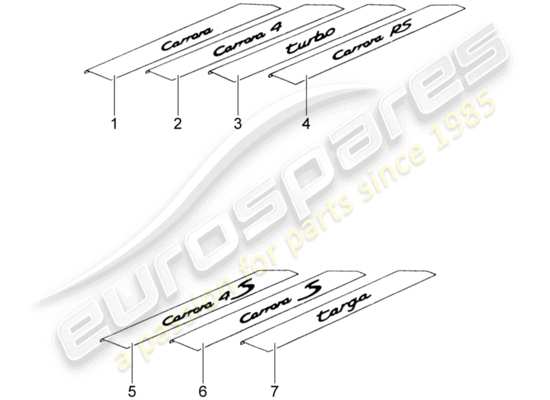 a part diagram from the Porsche Classic accessories (1999) parts catalogue