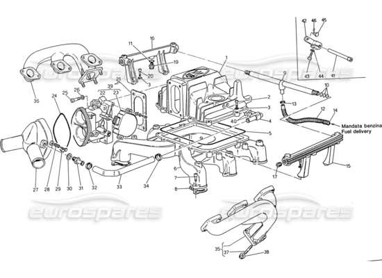 a part diagram from the Maserati Biturbo (1983-1995) parts catalogue