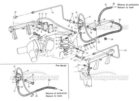 a part diagram from the Maserati Biturbo (1983-1995) parts catalogue