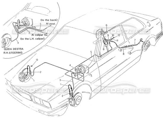 a part diagram from the Maserati Biturbo (1983-1995) parts catalogue