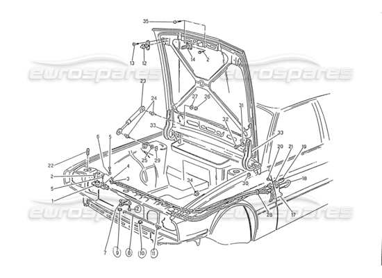 a part diagram from the Maserati Biturbo (1983-1995) parts catalogue