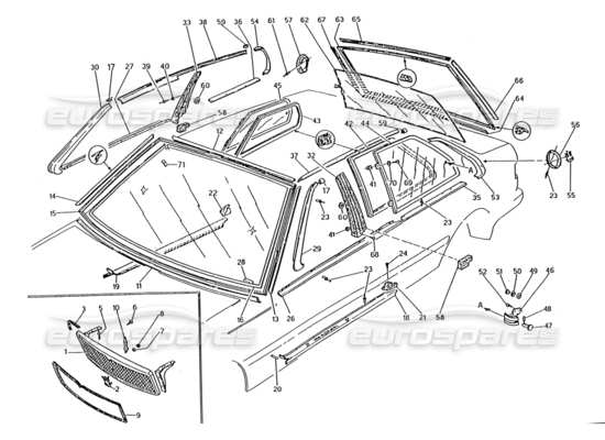 a part diagram from the Maserati Biturbo (1983-1995) parts catalogue