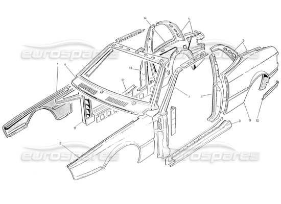 a part diagram from the Maserati Biturbo (1983-1995) parts catalogue