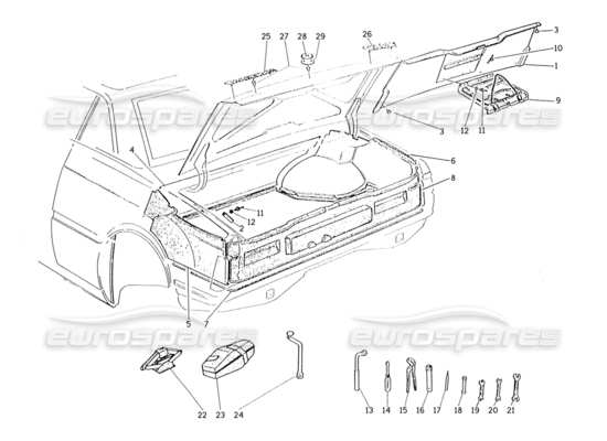 a part diagram from the Maserati Karif 2.8 parts catalogue