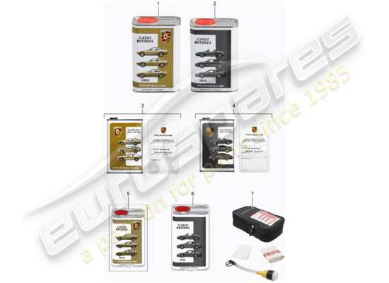 a part diagram from the Porsche Classic accessories (2020) parts catalogue