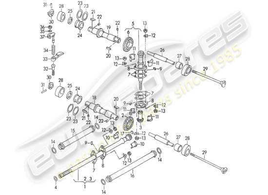 a part diagram from the Porsche 356/356A (1950) parts catalogue