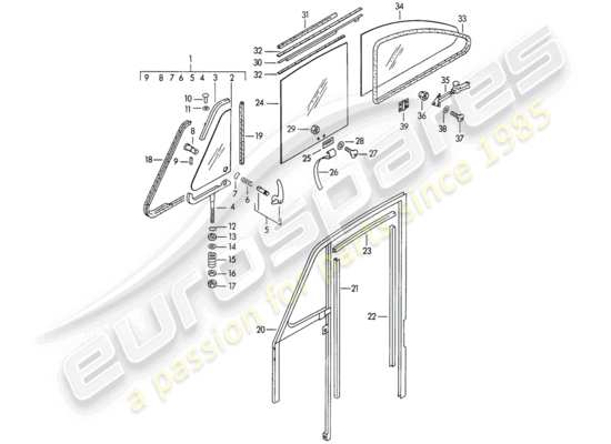 a part diagram from the Porsche 356/356A parts catalogue