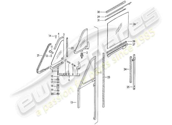 a part diagram from the Porsche 356/356A parts catalogue