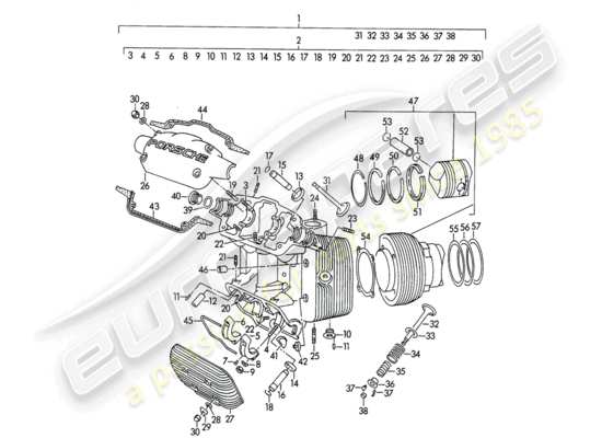 a part diagram from the Porsche 356/356A (1951) parts catalogue