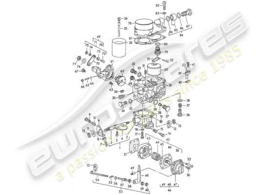 a part diagram from the Porsche 356/356A parts catalogue