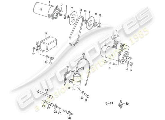 a part diagram from the Porsche 356/356A parts catalogue