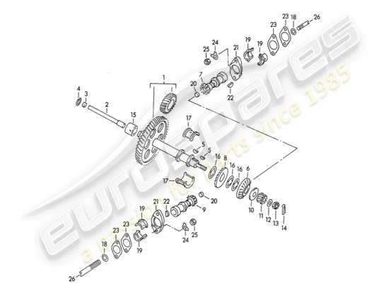 a part diagram from the Porsche 356/356A parts catalogue