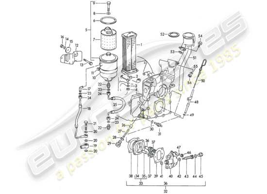 a part diagram from the Porsche 356/356A parts catalogue