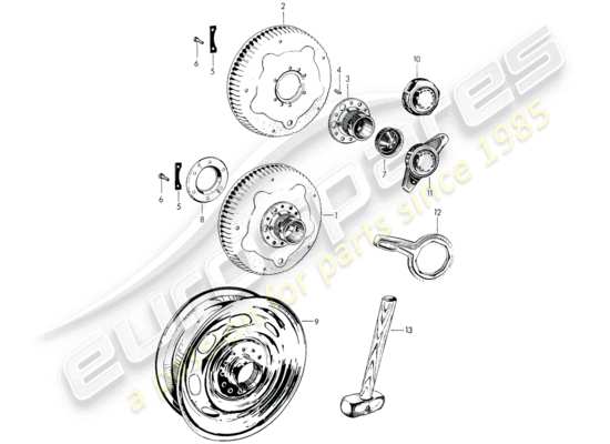 a part diagram from the Porsche 356/356A parts catalogue