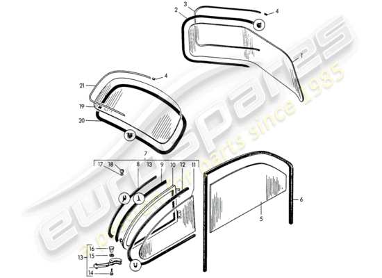 a part diagram from the Porsche 356/356A parts catalogue