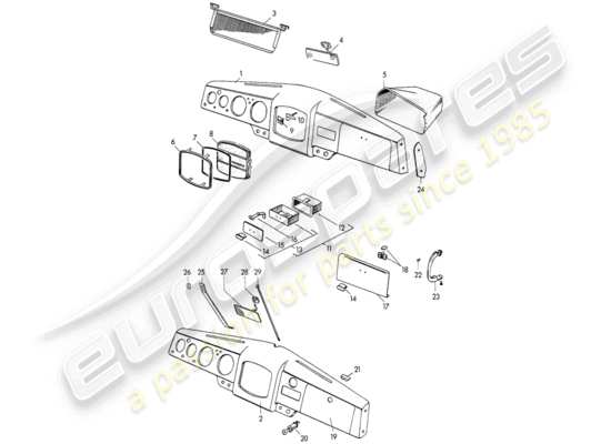 a part diagram from the Porsche 356/356A parts catalogue