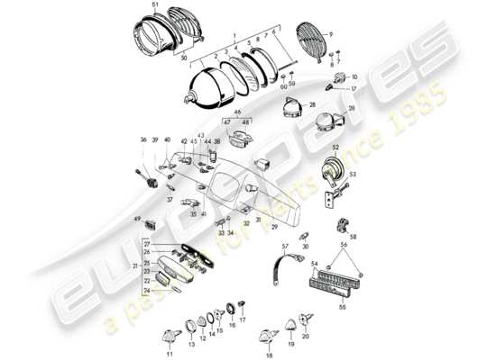 a part diagram from the Porsche 356/356A (1952) parts catalogue